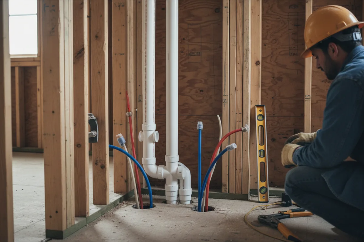 Drain and supply rough-in during Garbage Disposal Repair in Madbury
