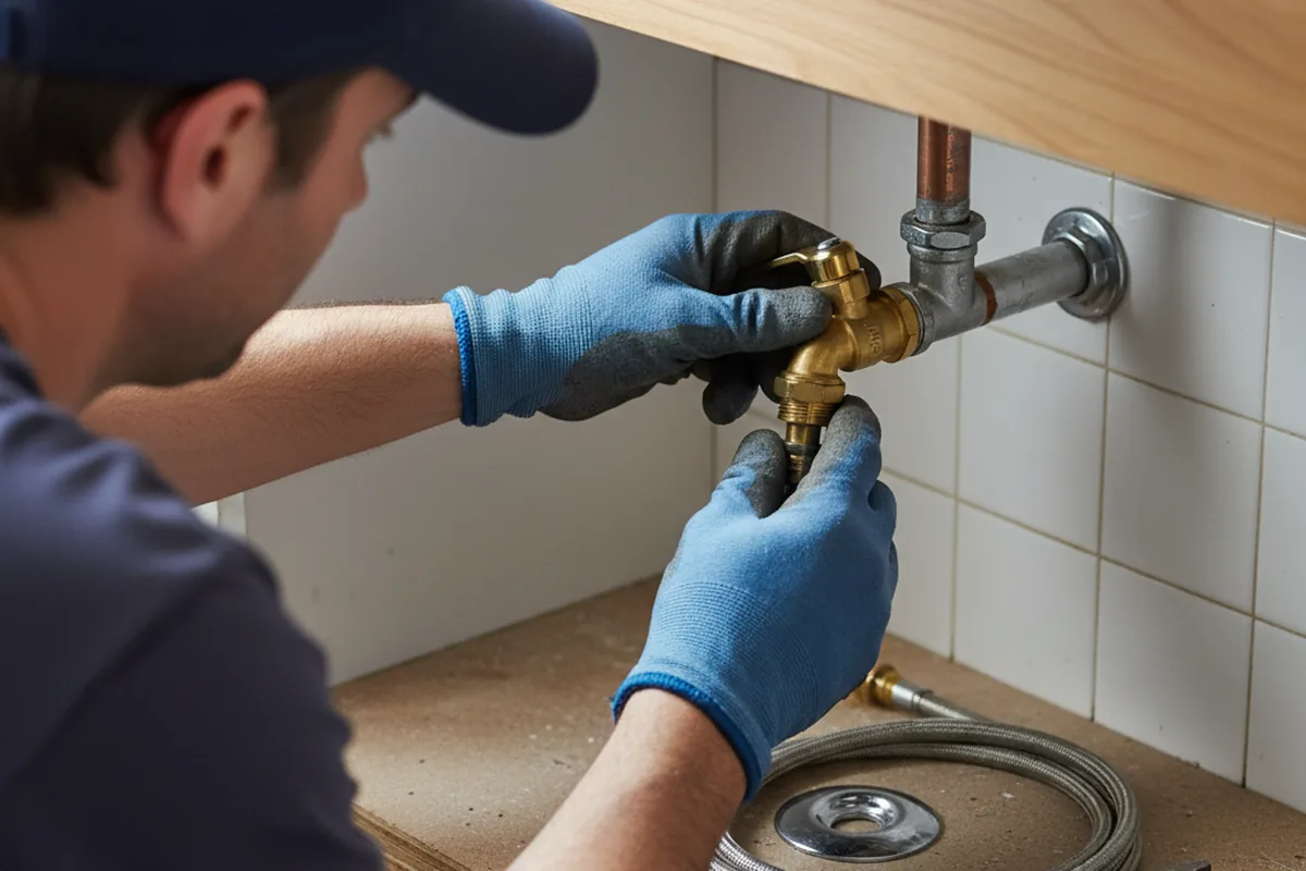Shutoff valve and fitting work during Emergency Plumbing in Madbury